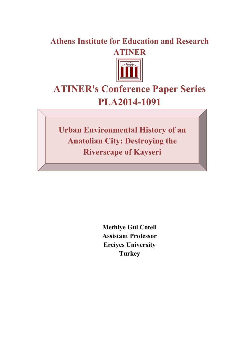 ATINER's Conference Paper Series PLA2014-1091