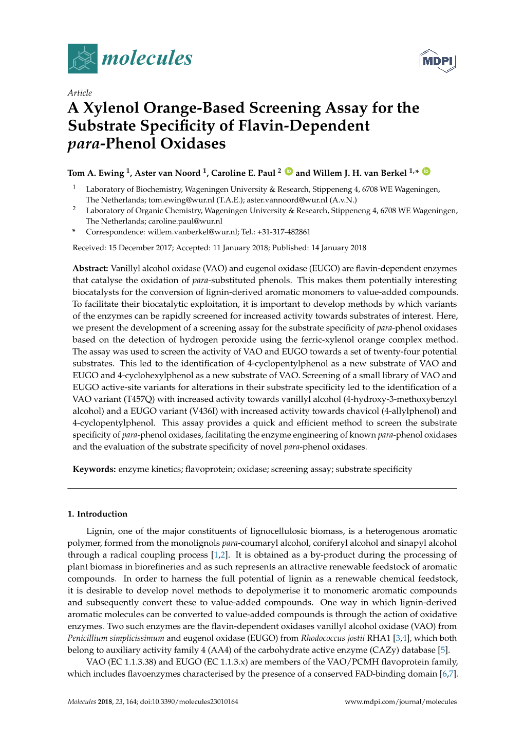 A Xylenol Orange-Based Screening Assay for the Substrate Specificity