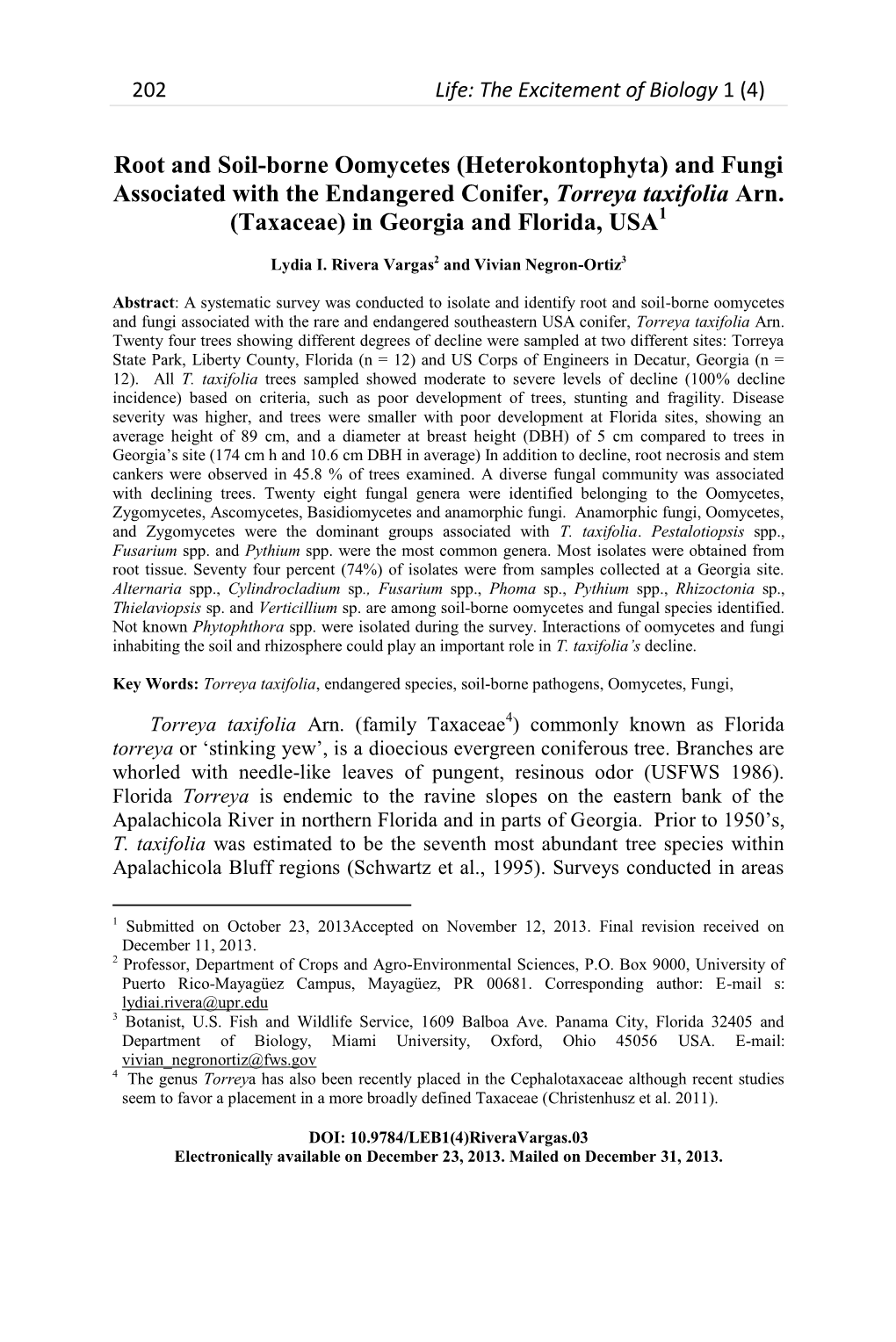 Root and Soil-Borne Oomycetes and Fungi Associated with Torreya