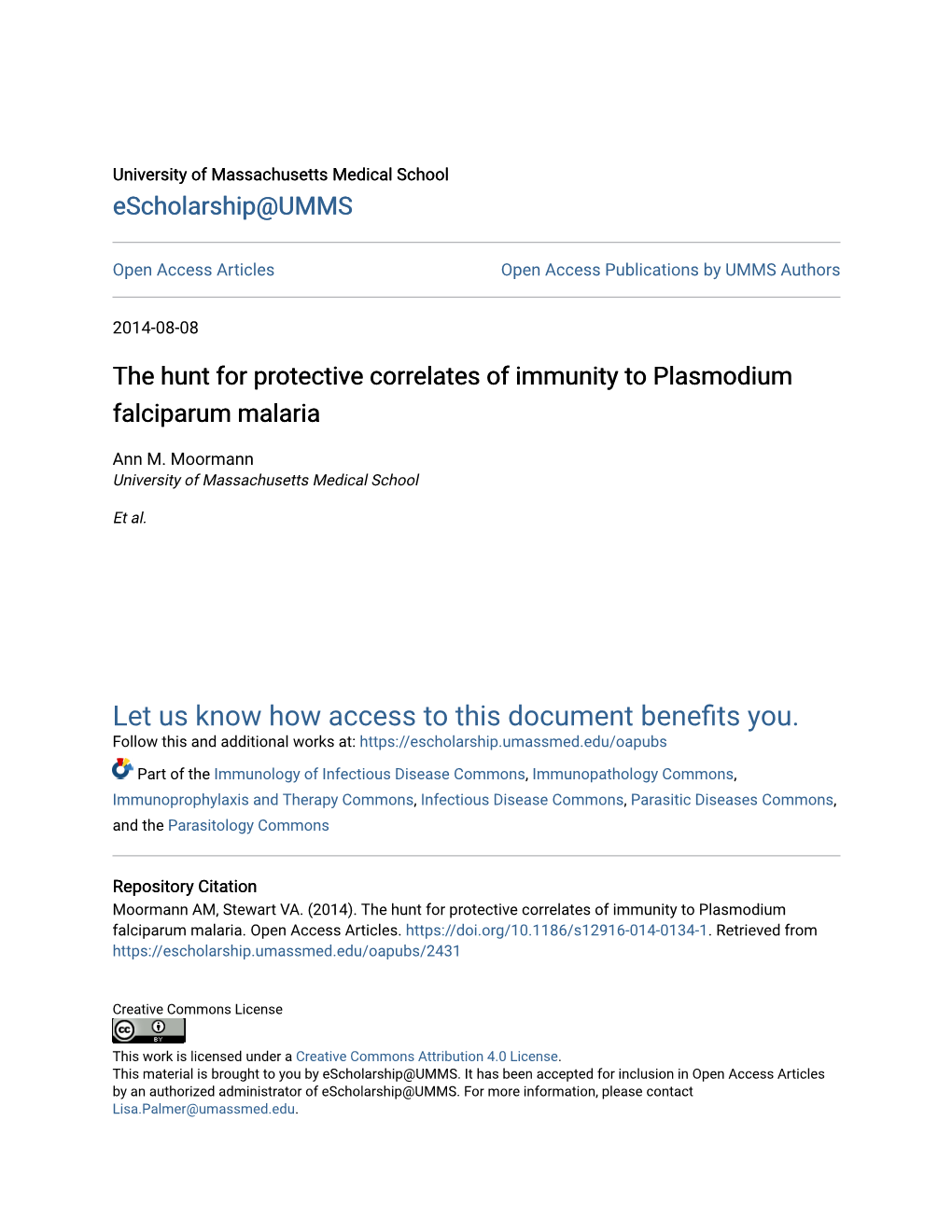 The Hunt for Protective Correlates of Immunity to Plasmodium Falciparum Malaria