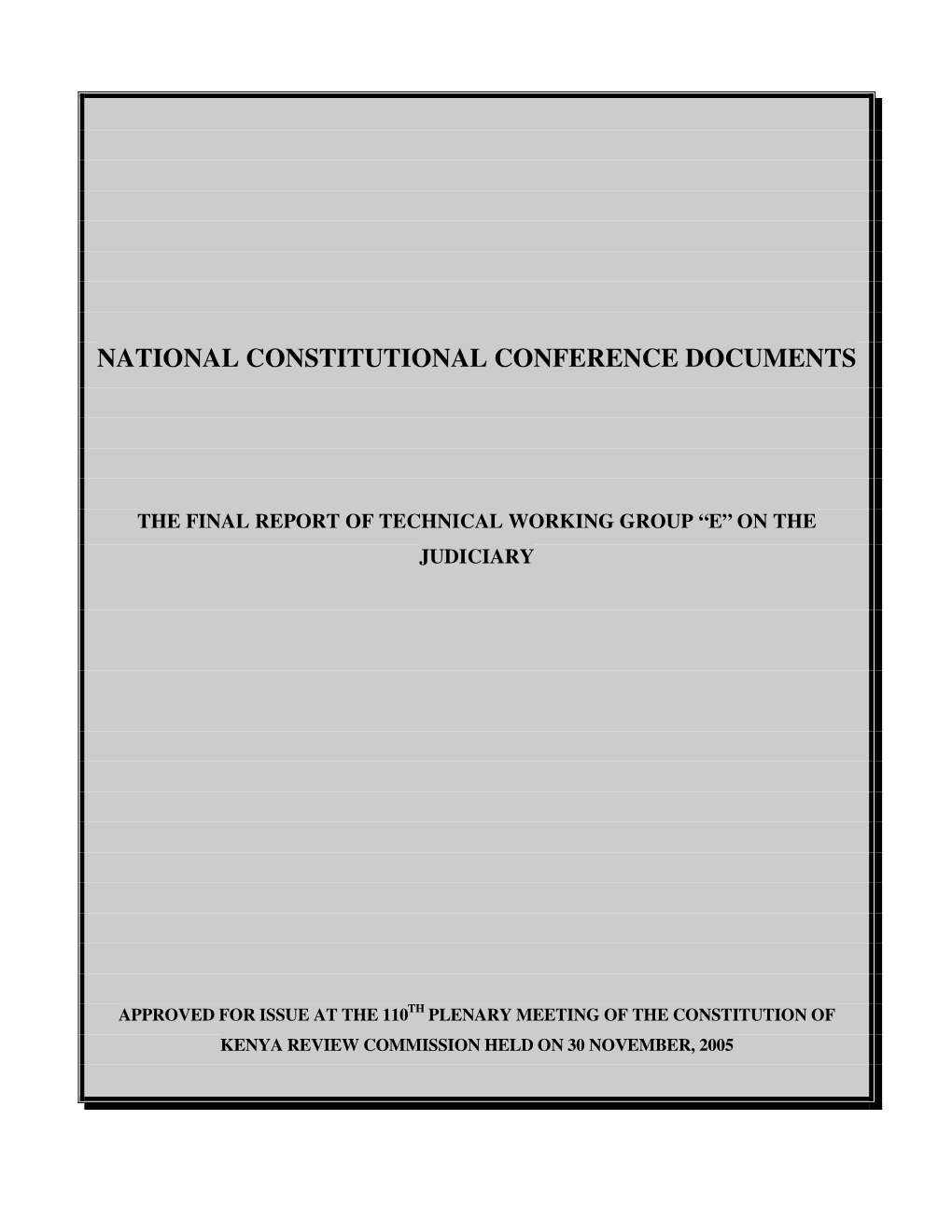 National Constitutional Conference Documents