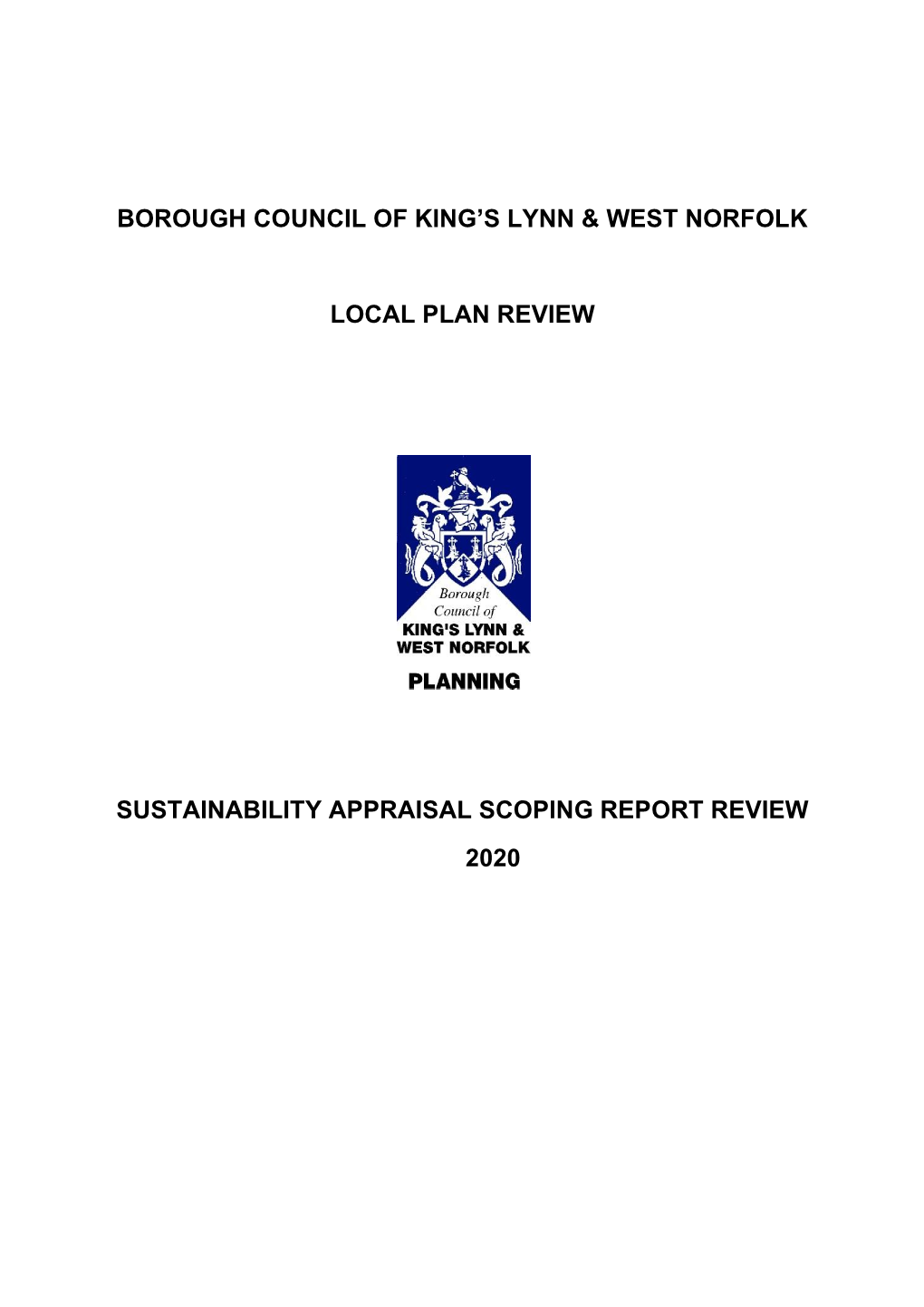 Sustainability Appraisal Scoping Report Review 2020
