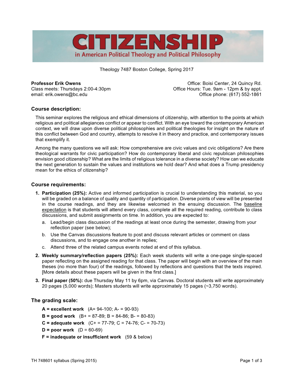 2017 Citizenship Syllabus