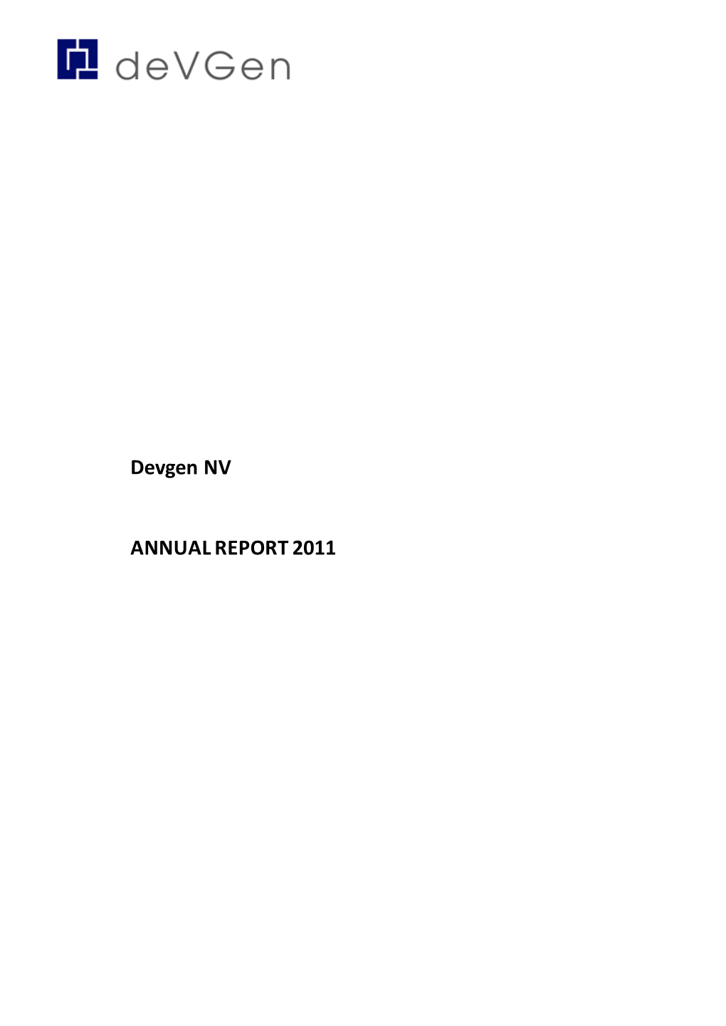 Devgen NV Annual Report 2011