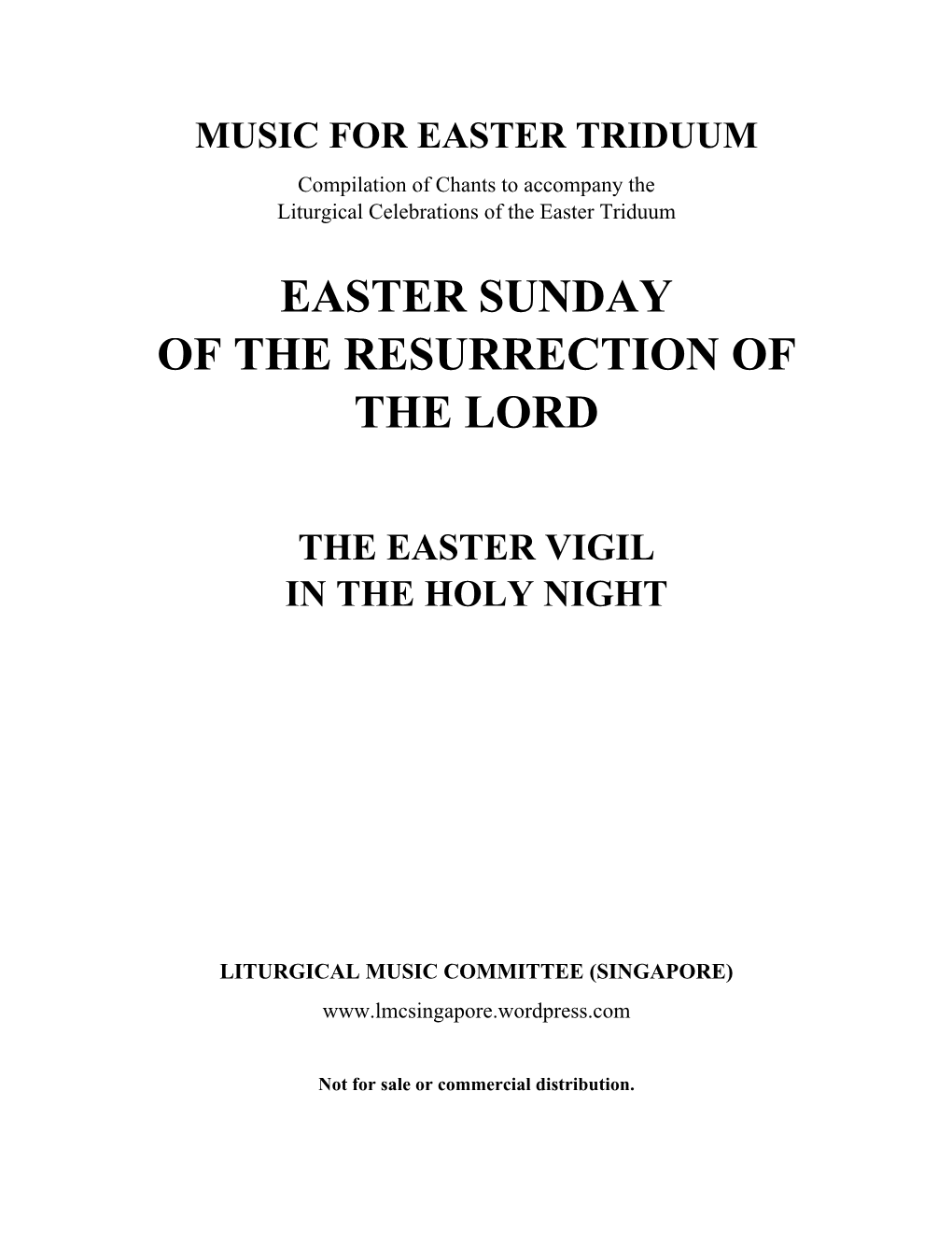 Easter Vigil Chants