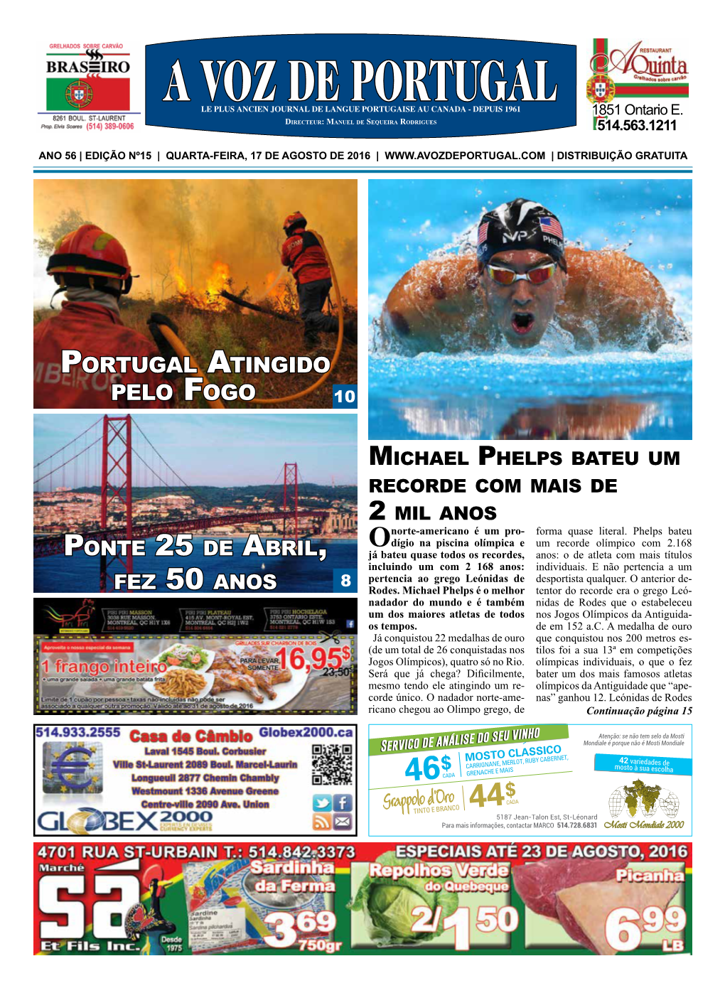 A Voz De Portugal Le Plus Ancien Journal De Langue Portugaise Au Canada - Depuis 1961 1851 Ontario E