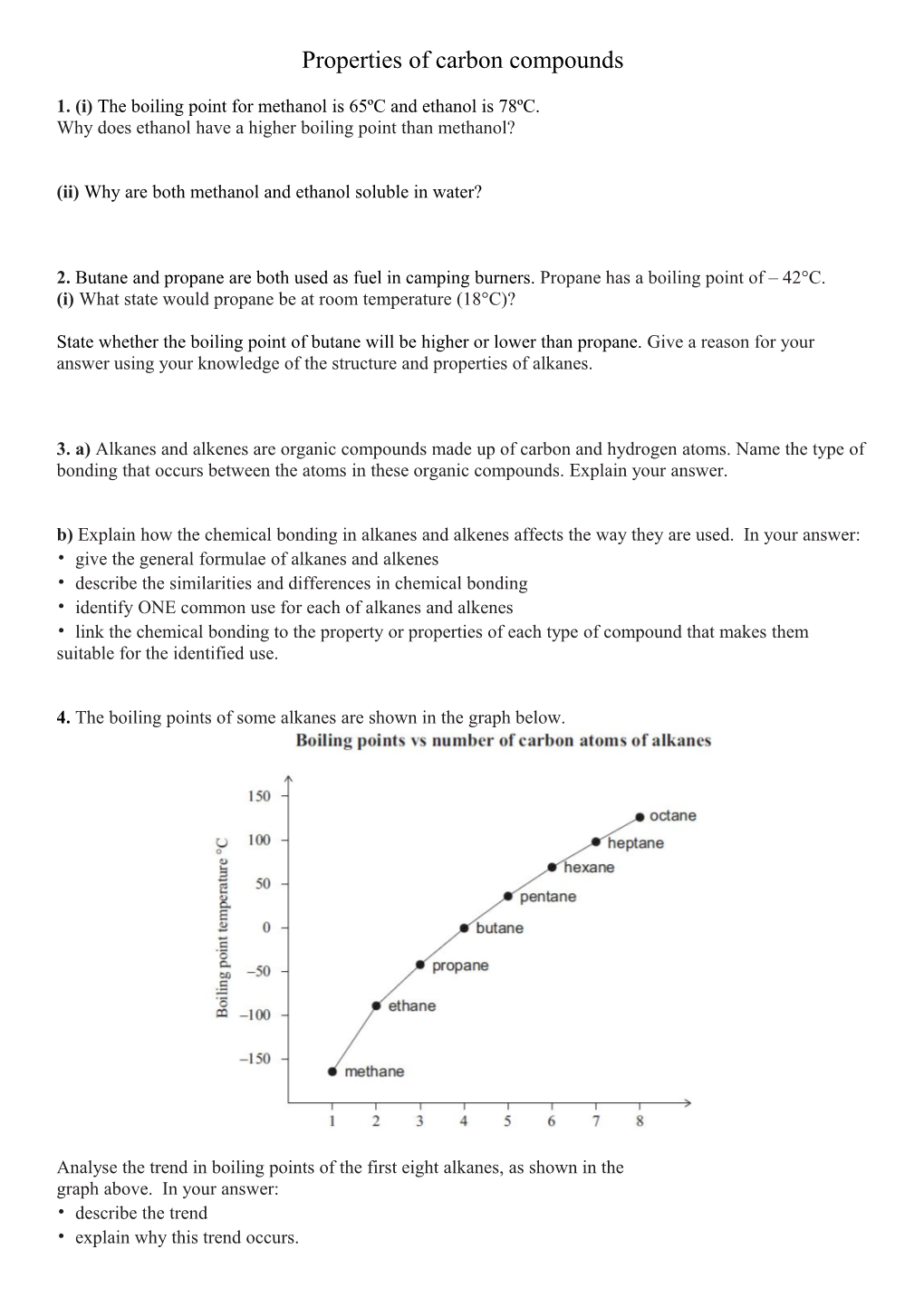 Properties of Carbon Compounds