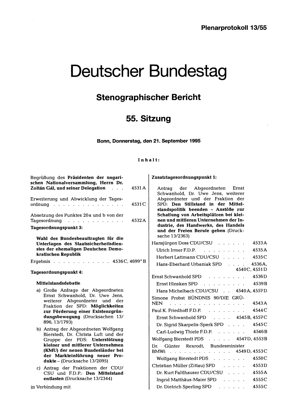 Stenographischer Bericht 55. Sitzung