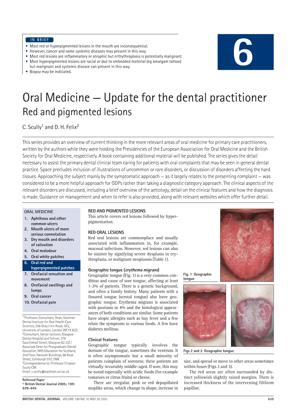Oral Medicine — Update for the Dental Practitioner Red and Pigmented Lesions