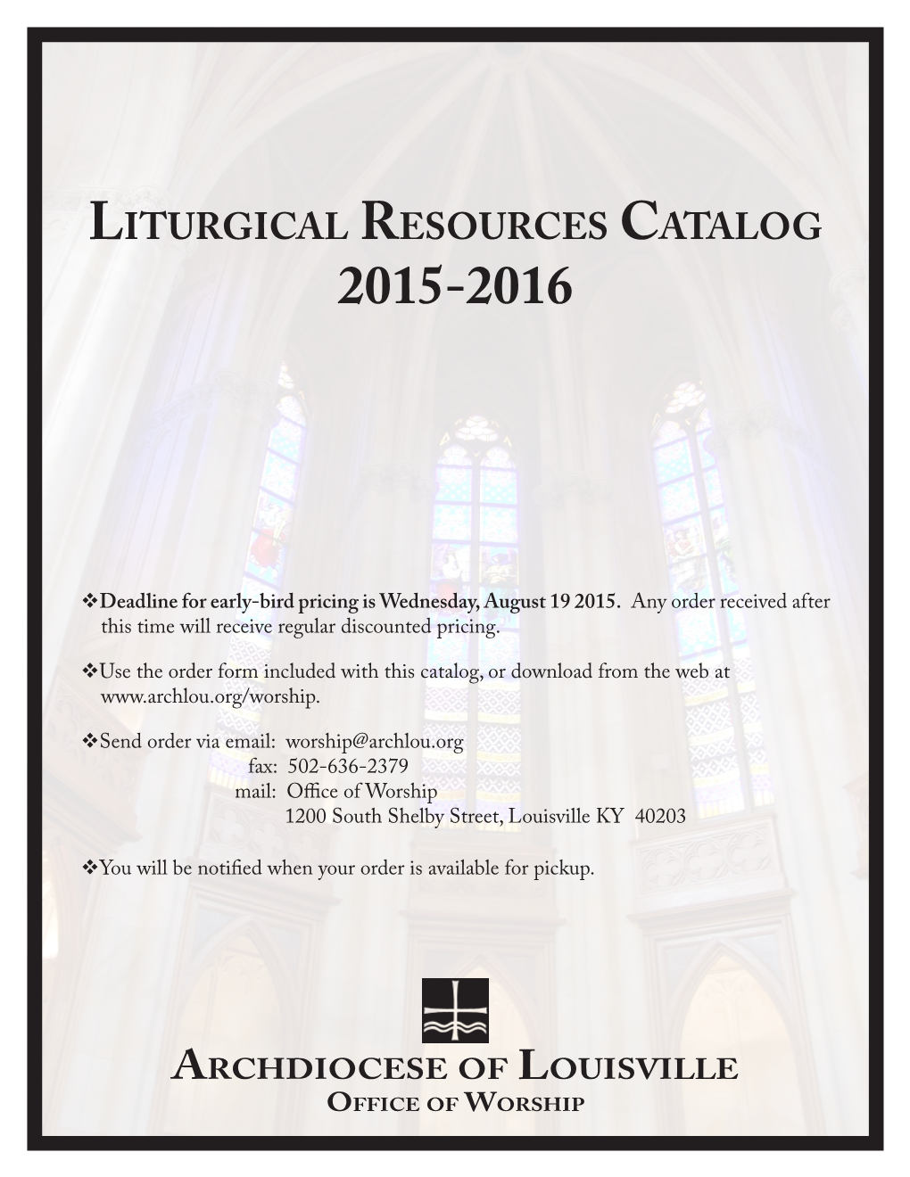 Liturgical Resources Catalog 2015-2016