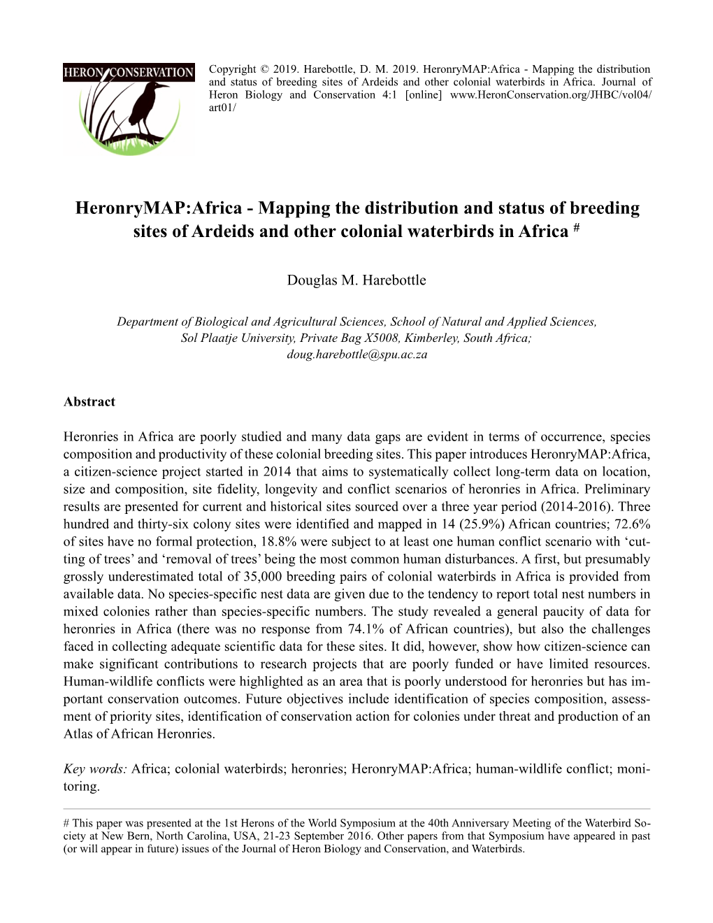 Heronrymap:Africa - Mapping the Distribution and Status of Breeding Sites of Ardeids and Other Colonial Waterbirds in Africa