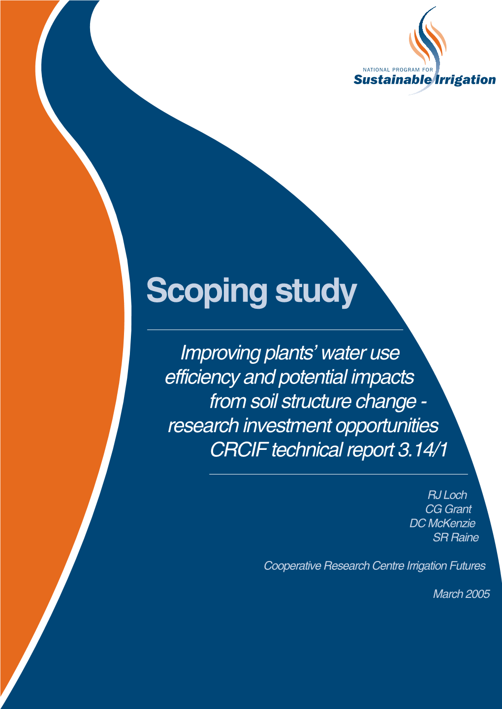 Scoping Study: Improving Plants' Water Use Efficiency and Potential