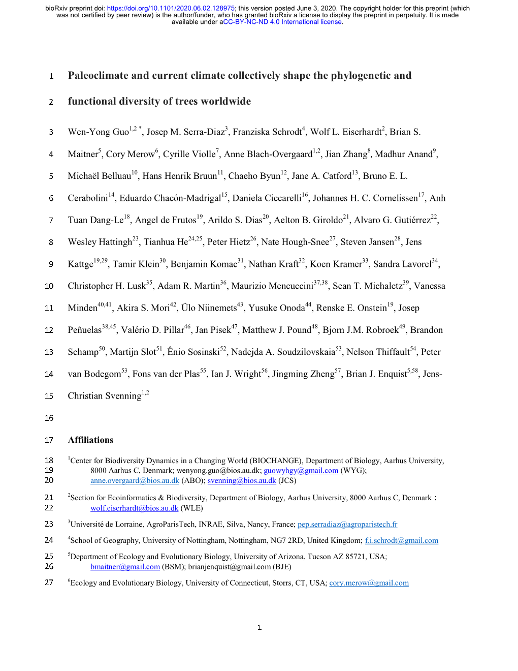 Paleoclimate and Current Climate Collectively Shape the Phylogenetic And