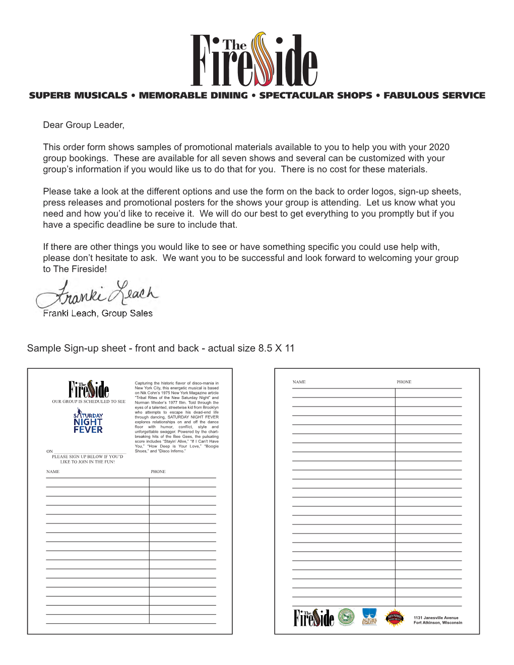 2020 Promo Order Form for Web Site Layout 1