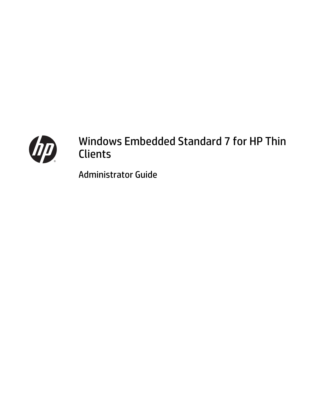 Windows Embedded Standard 7 for HP Thin Clients