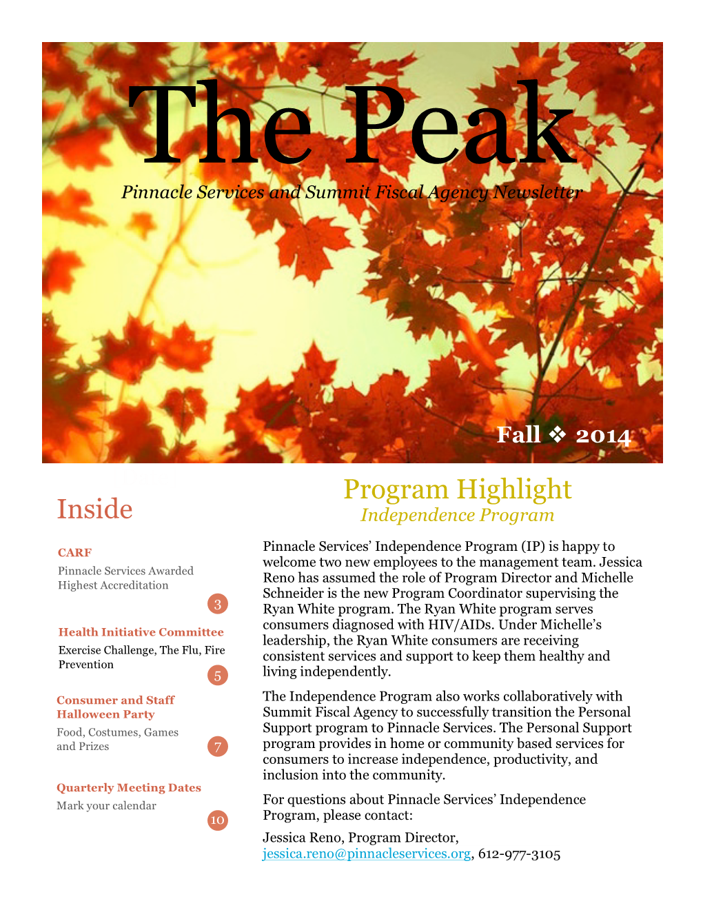 2014 Fall Newsletter