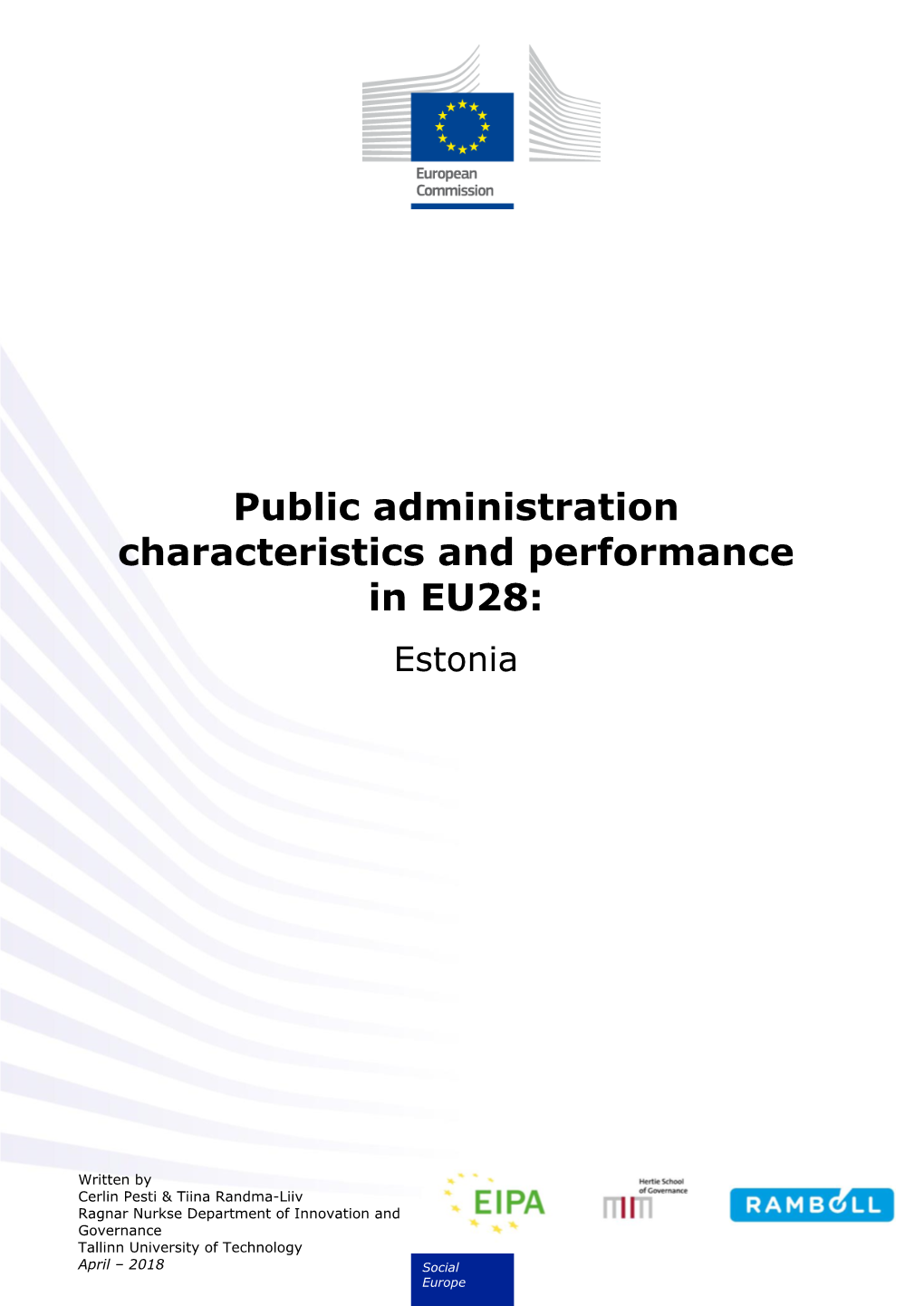 Public Administration Characteristics and Performance in EU28: Estonia