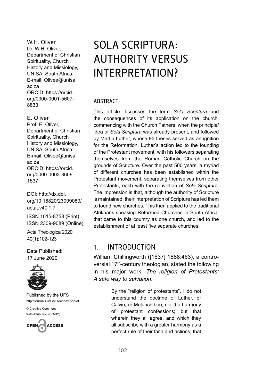 Sola Scriptura: Authority Versus Interpretation?