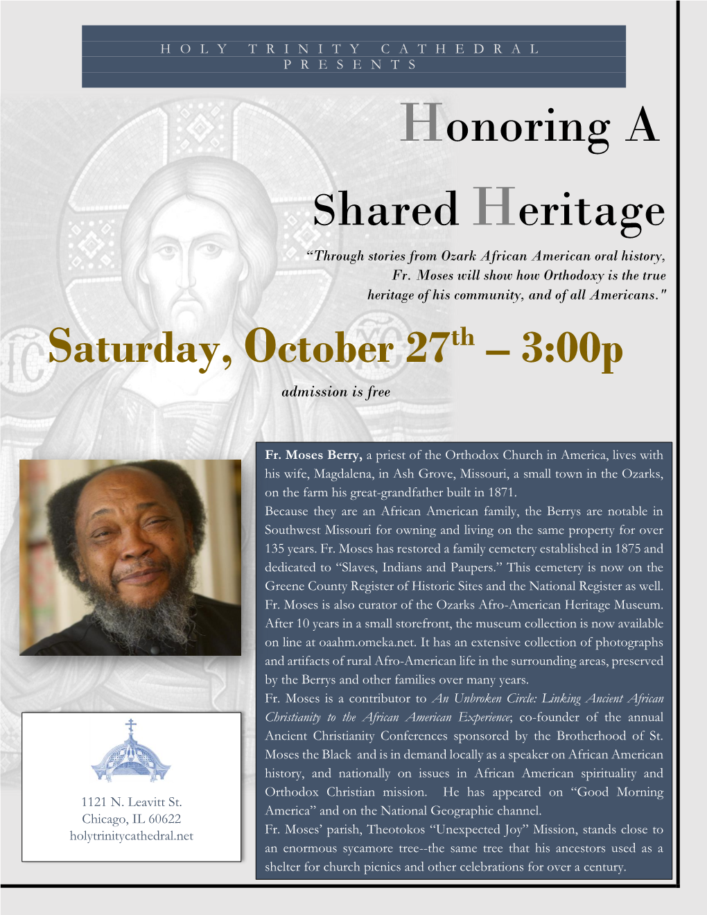 Honoring a Shared Heritage “Through Stories from Ozark African American Oral History, Fr