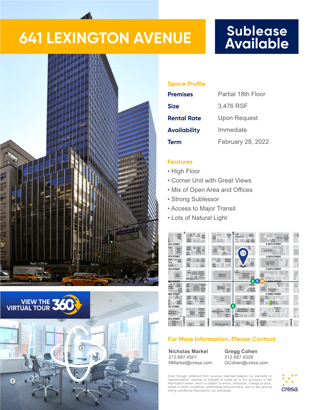 641 LEXINGTON AVENUE Available