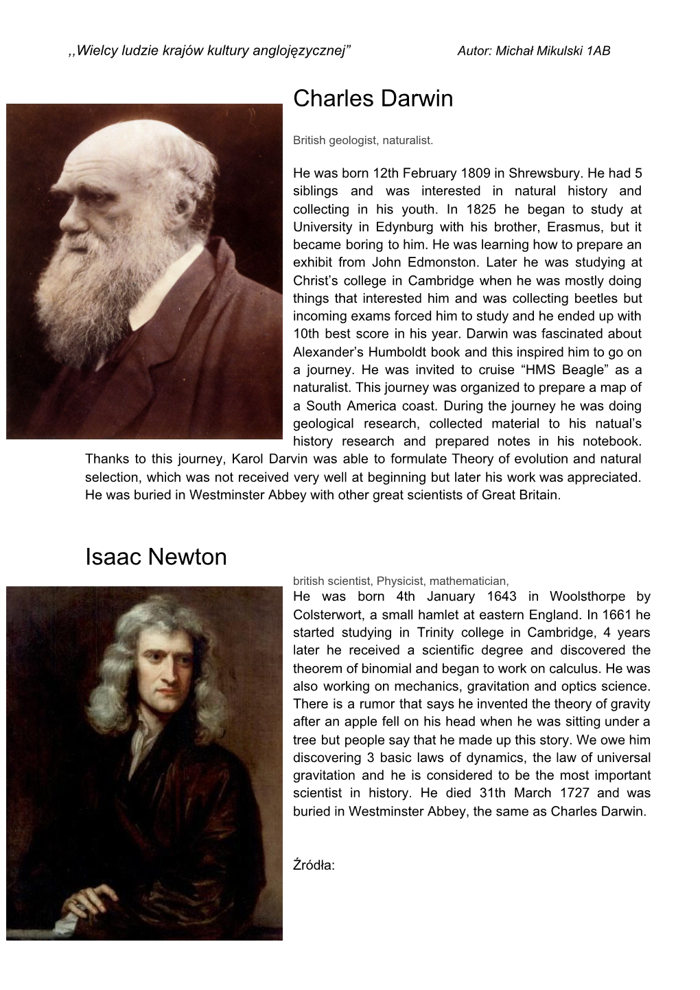 Charles Darwin Isaac Newton