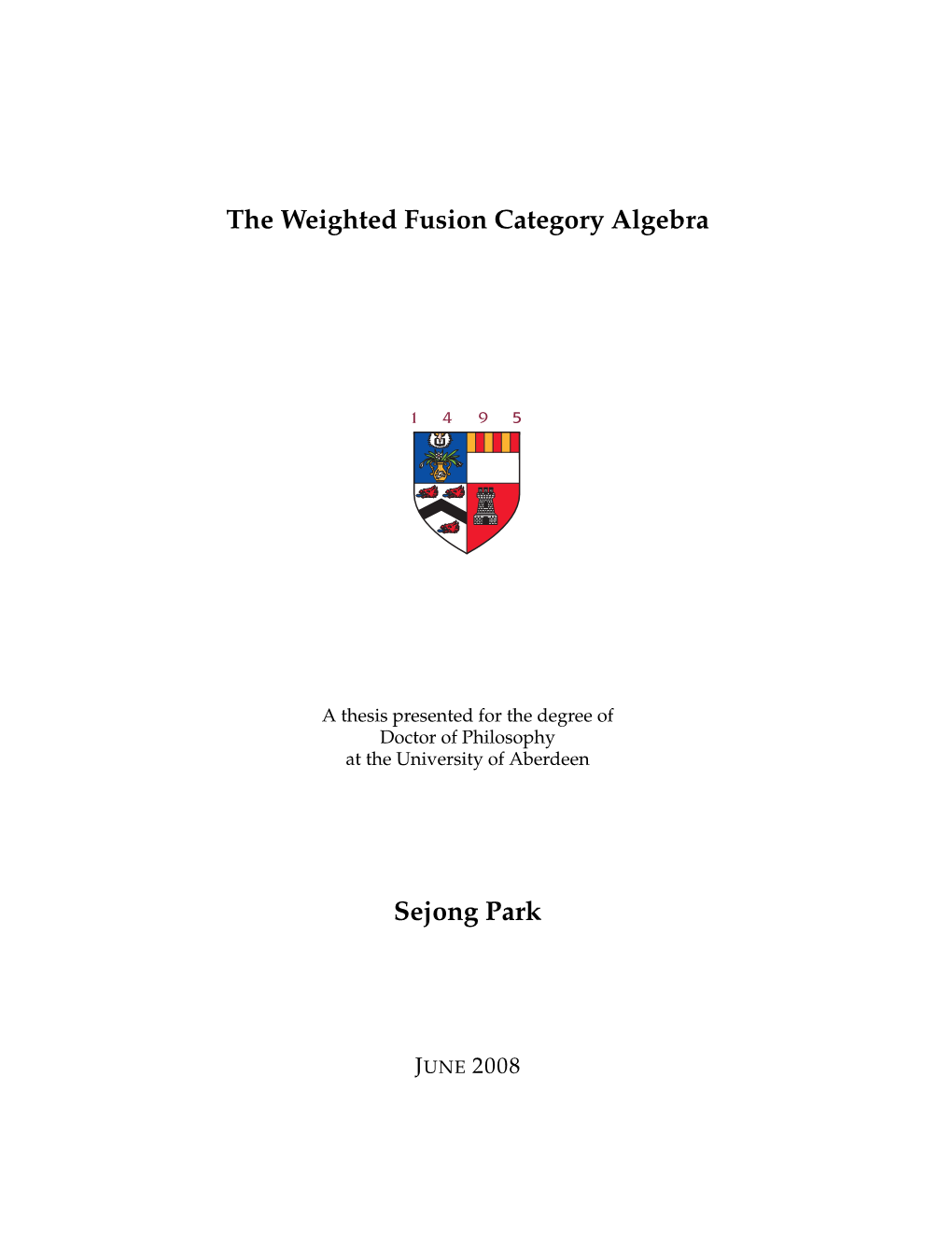 The Weighted Fusion Category Algebra