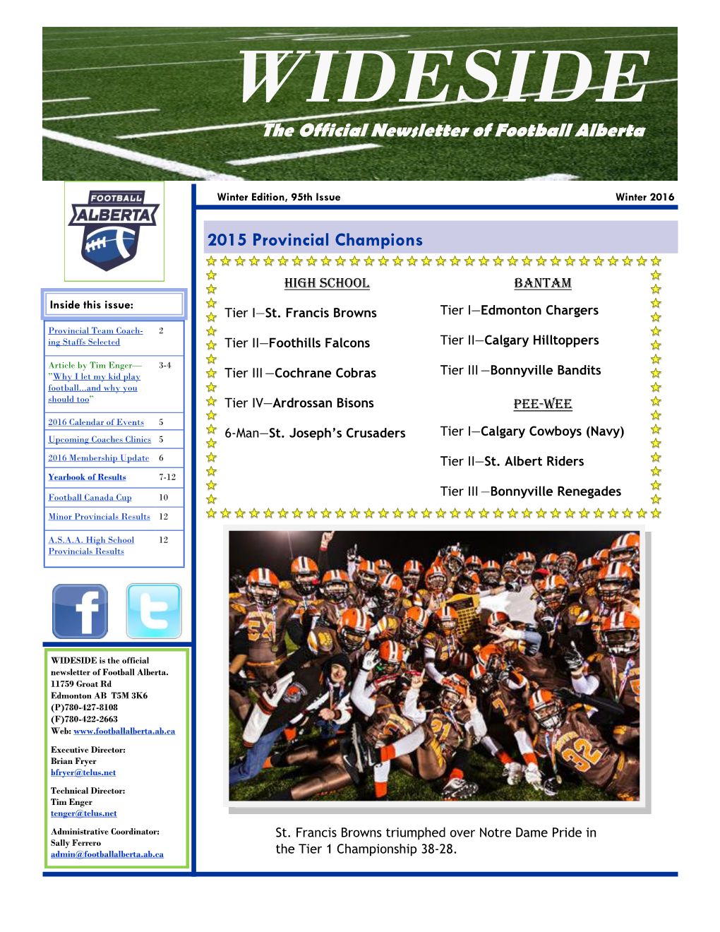 WIDESIDE the Official Newsletter of Football Alberta