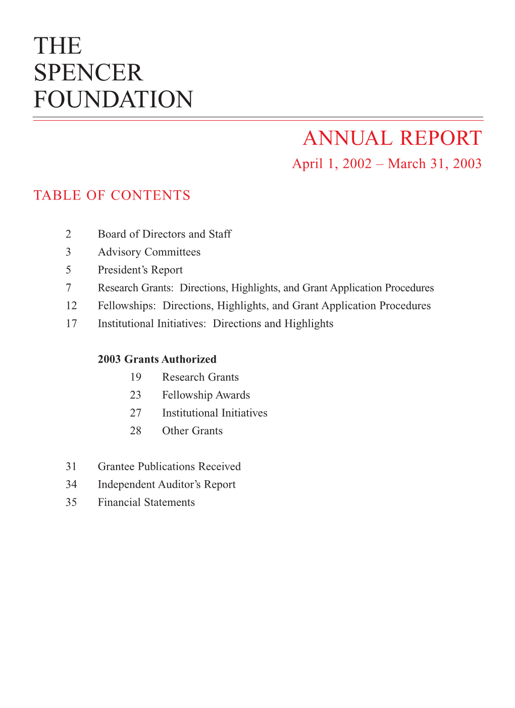 SF-Annual Report-2003