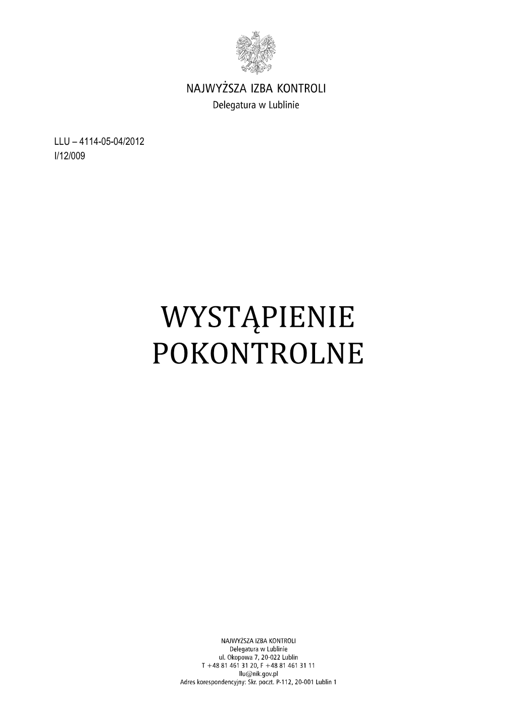 Wyst'pienie Pokontrolne