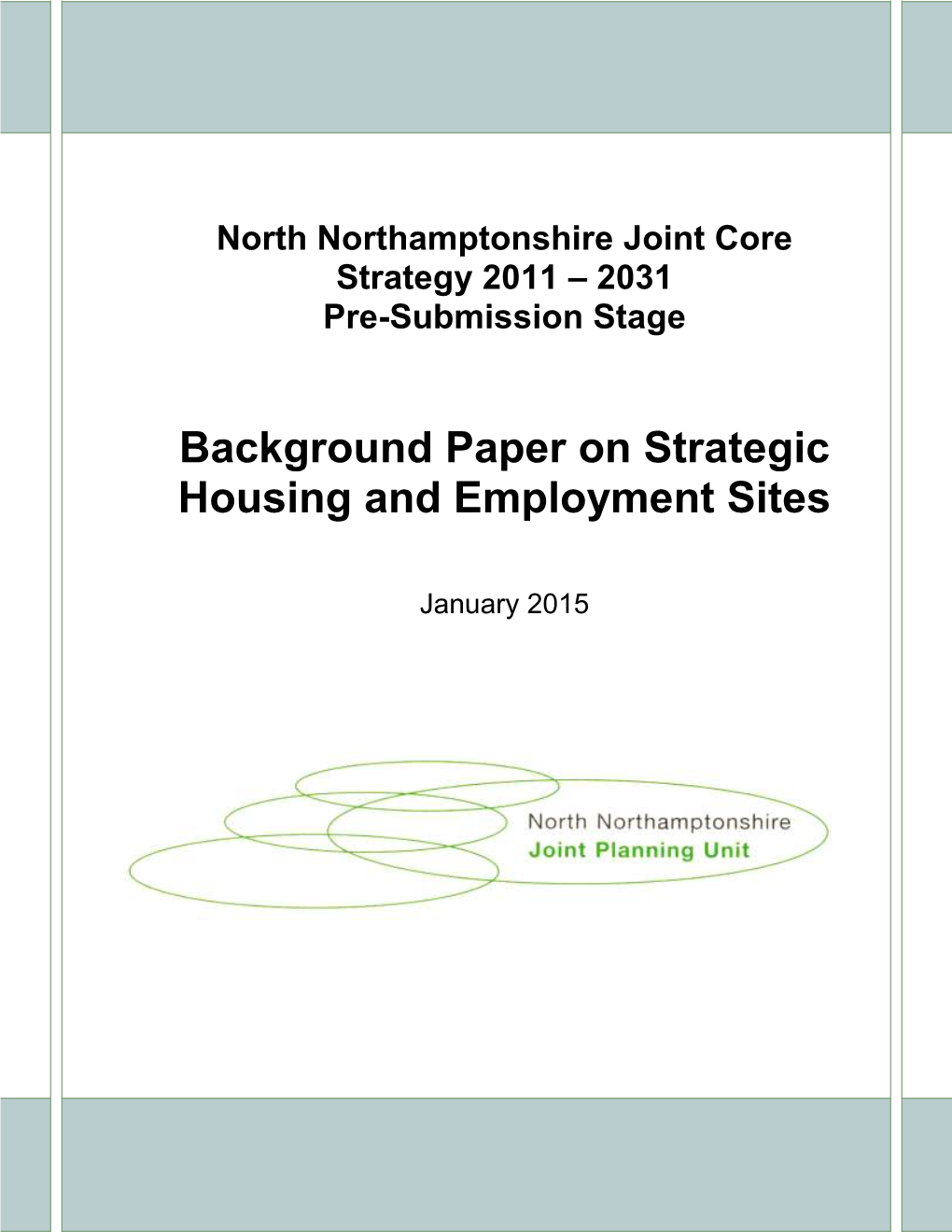 Background Paper on Strategic Housing and Employment Sites