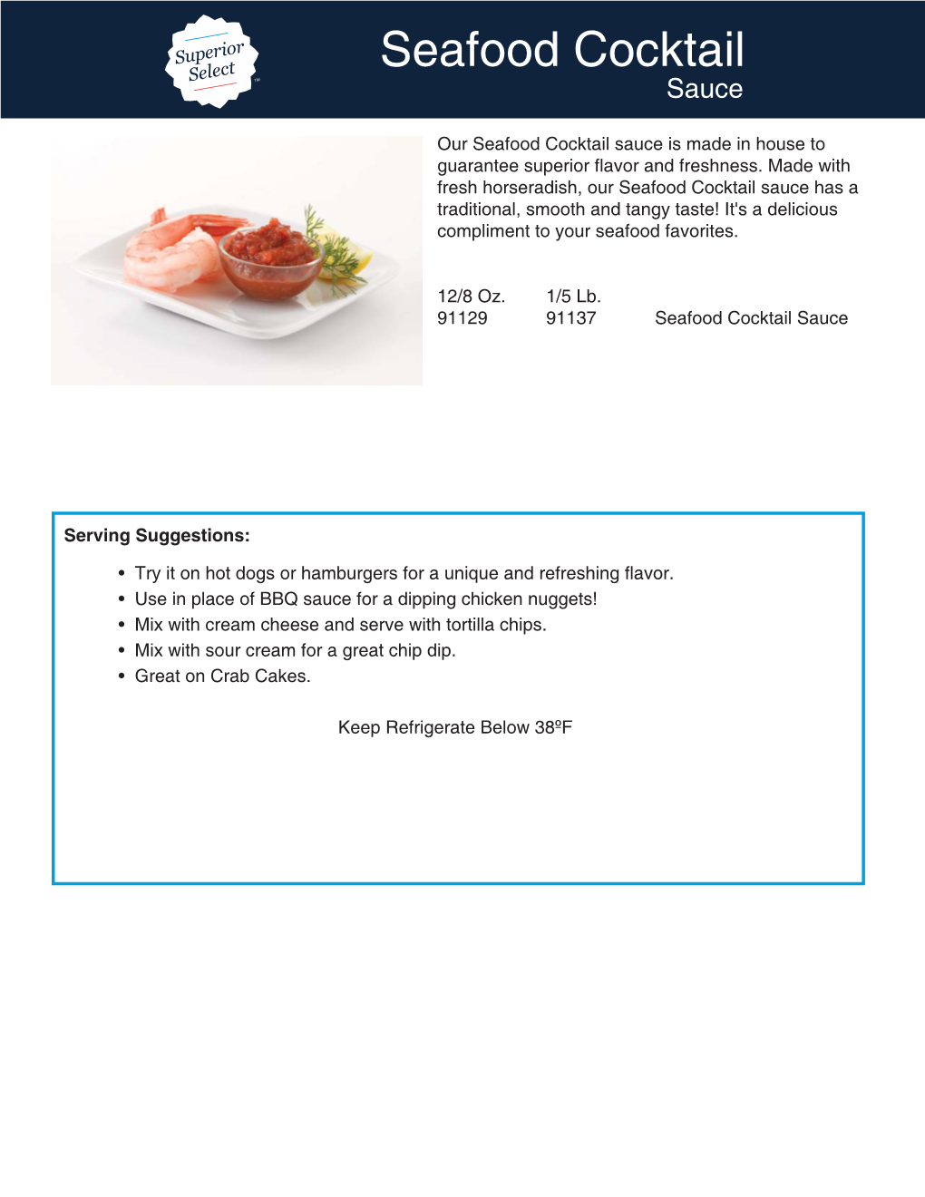 Seafood Cocktail Sauce Specification Sheet.Ai