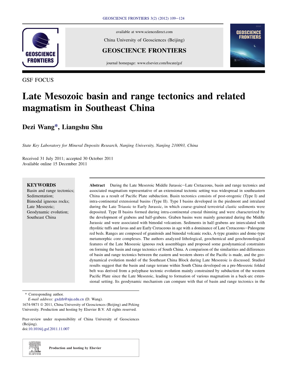 Late Mesozoic Basin and Range Tectonics and Related Magmatism in Southeast China