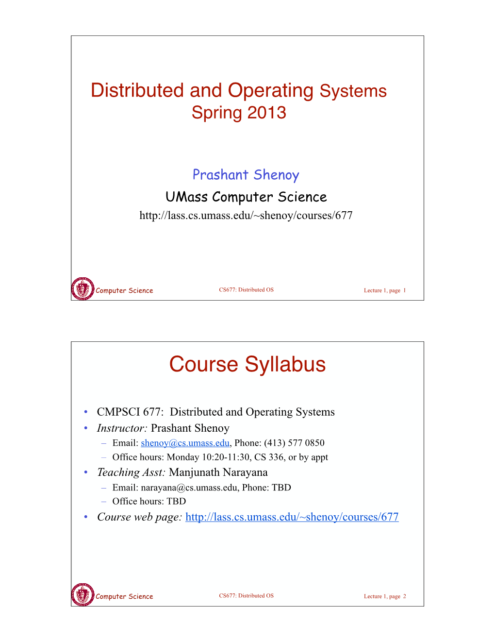 Course Syllabus