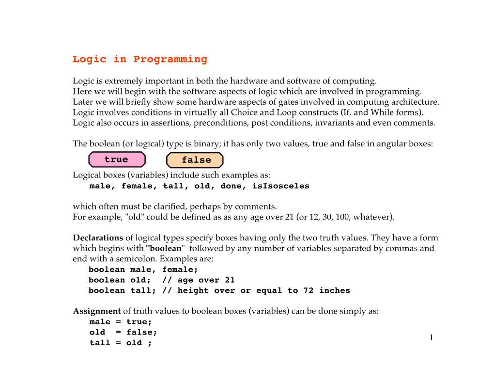 Logic in Programming