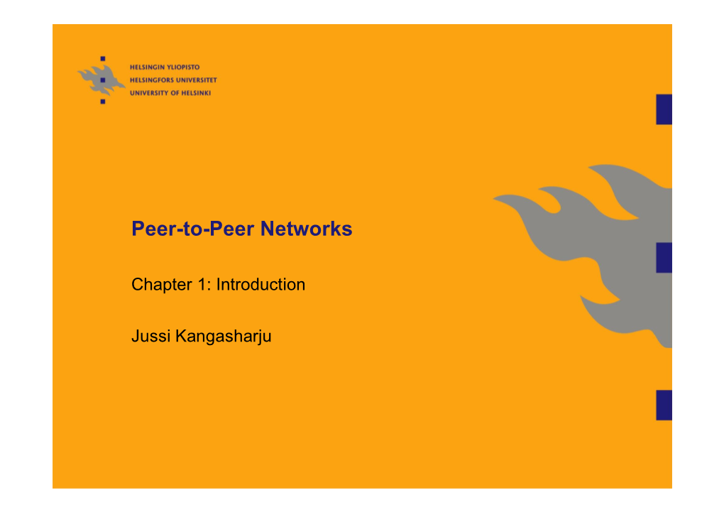 Peer-To-Peer Networks