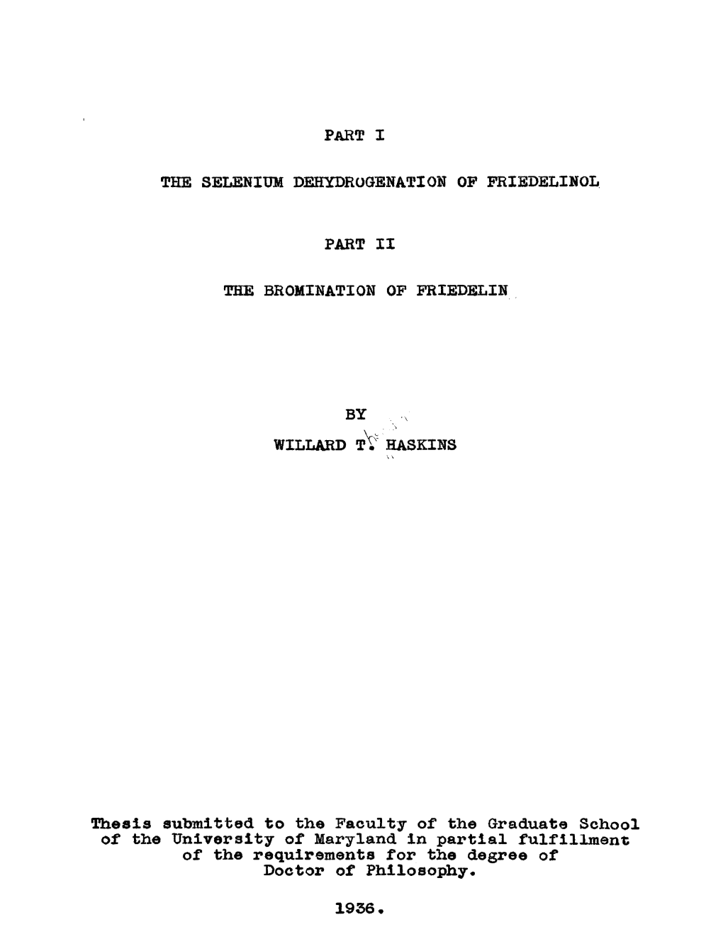 Part I the Selenium Dehydrogenation Op