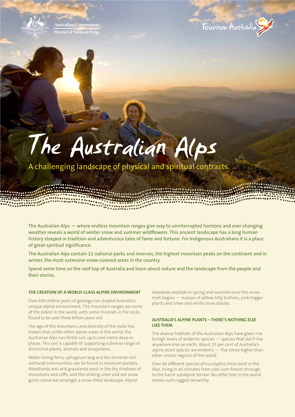 The Australian Alps a Challenging Landscape of Physical and Spiritual Contrasts