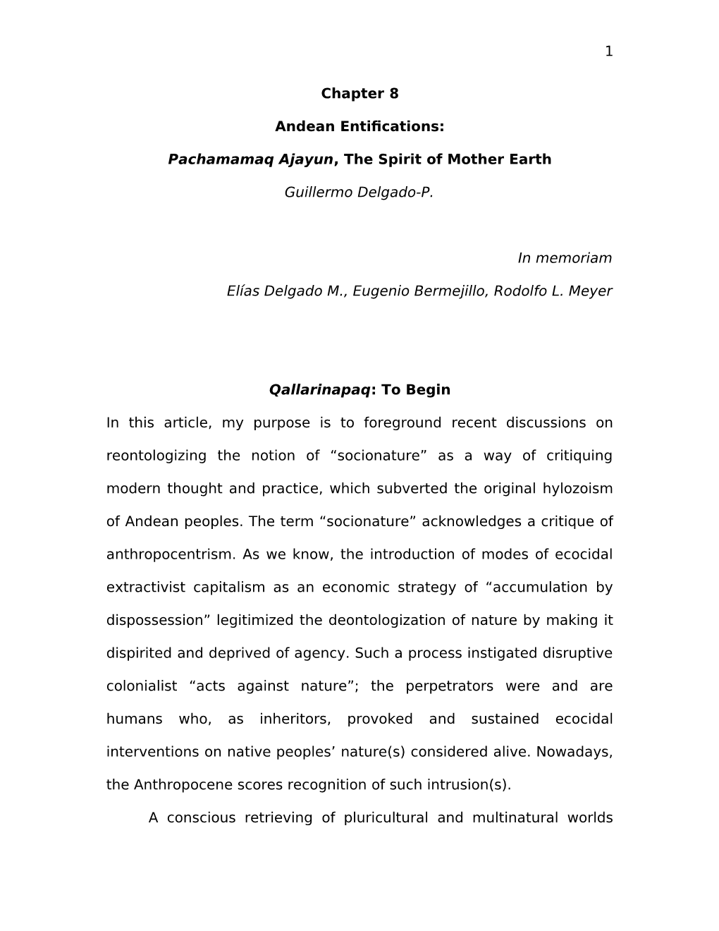 Chapter 8 Andean Entifications