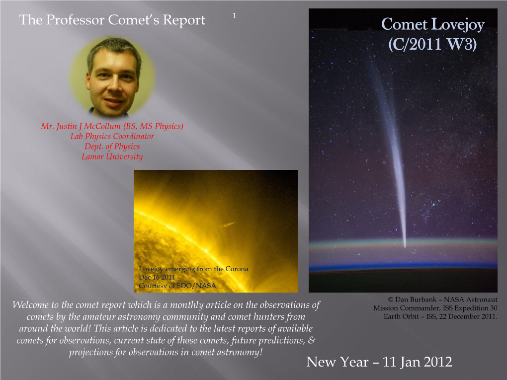 Comet Lovejoy (C/2011 W3)