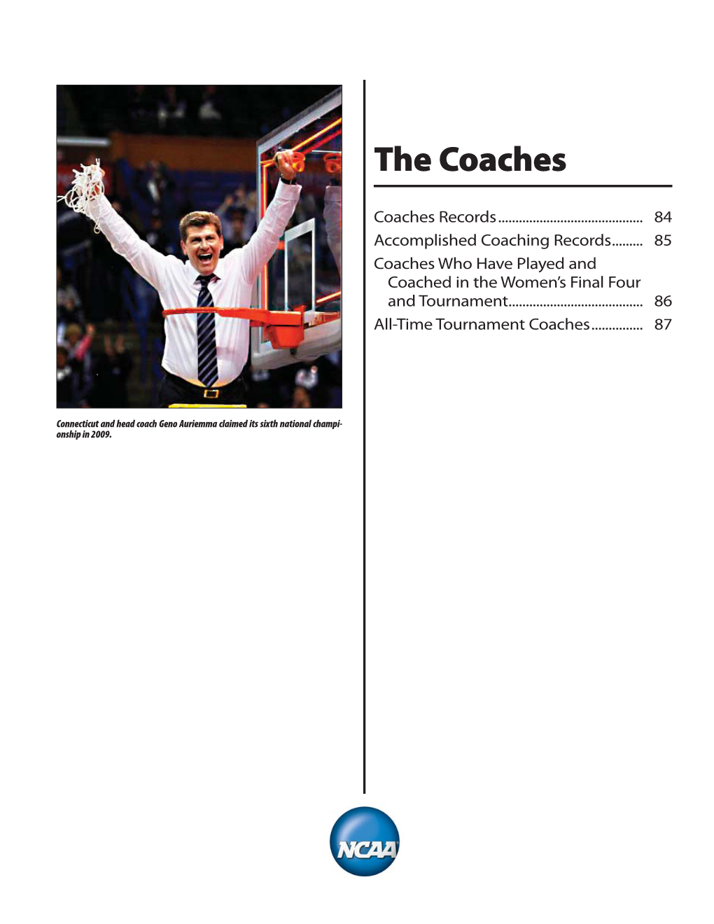 2010 NCAA Women's Final Four Records (Coaches)