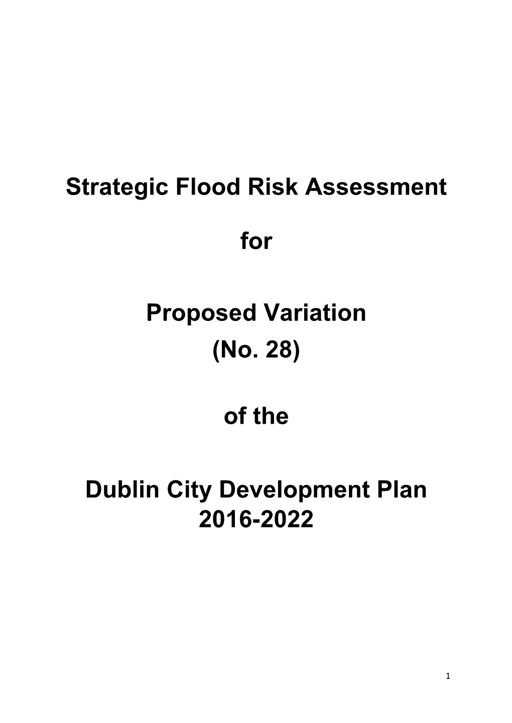 Strategic Flood Risk Assessment For