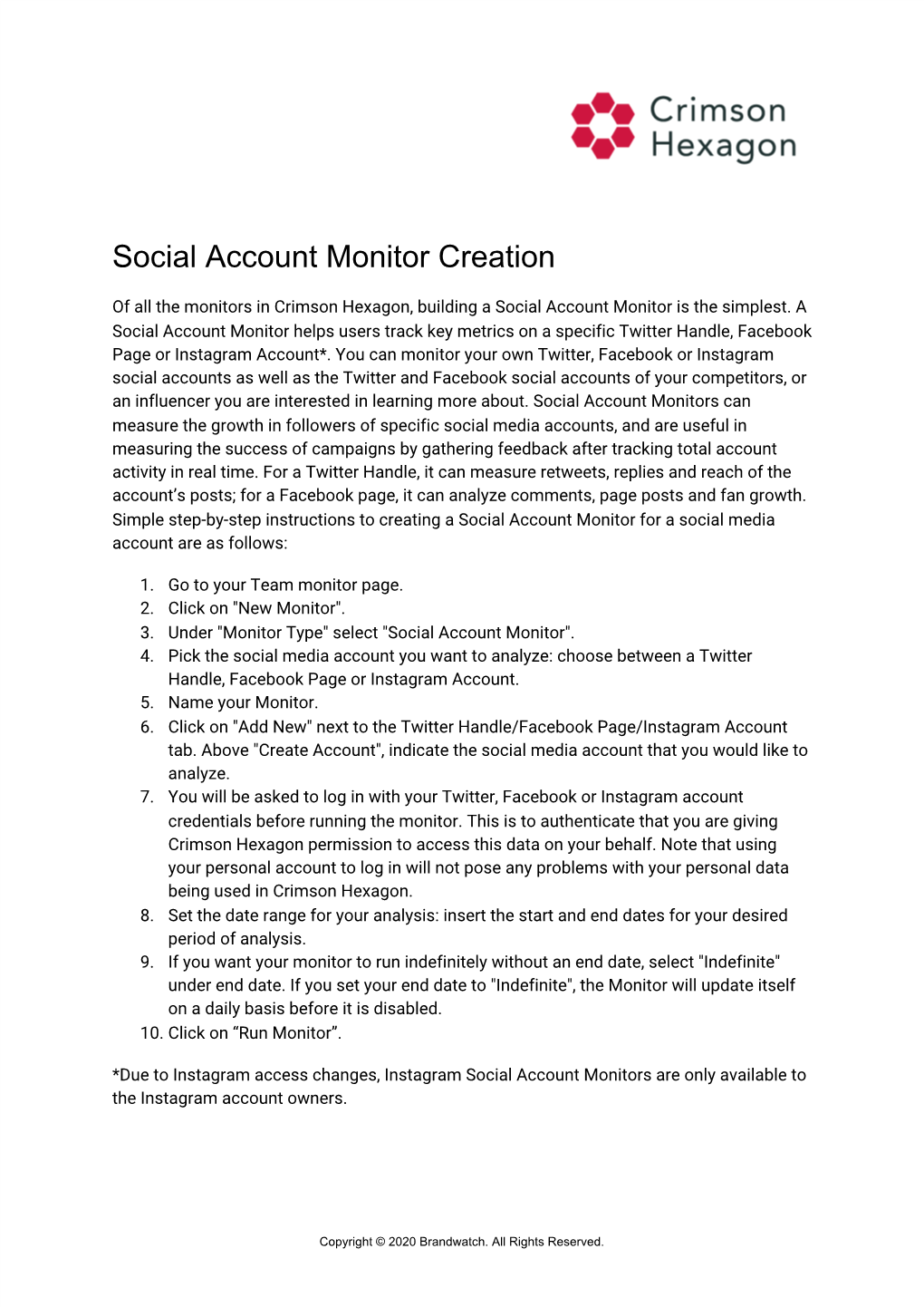 Social Account Monitor Creation