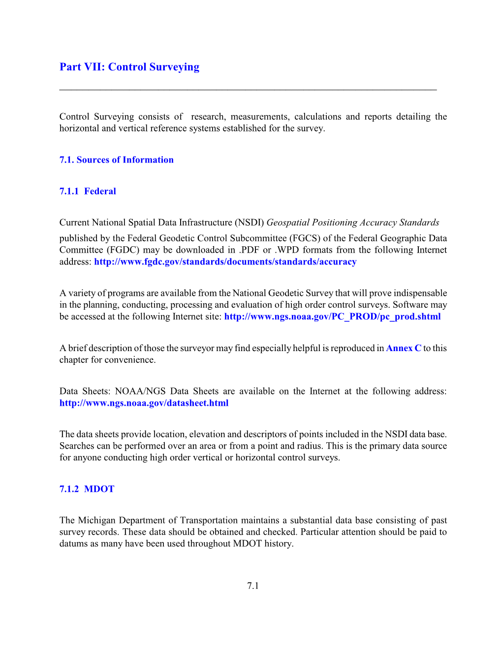 Part VII: Control Surveying ______