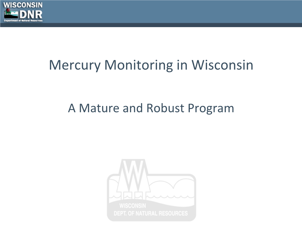 Mercury Monitoring in Wisconsin