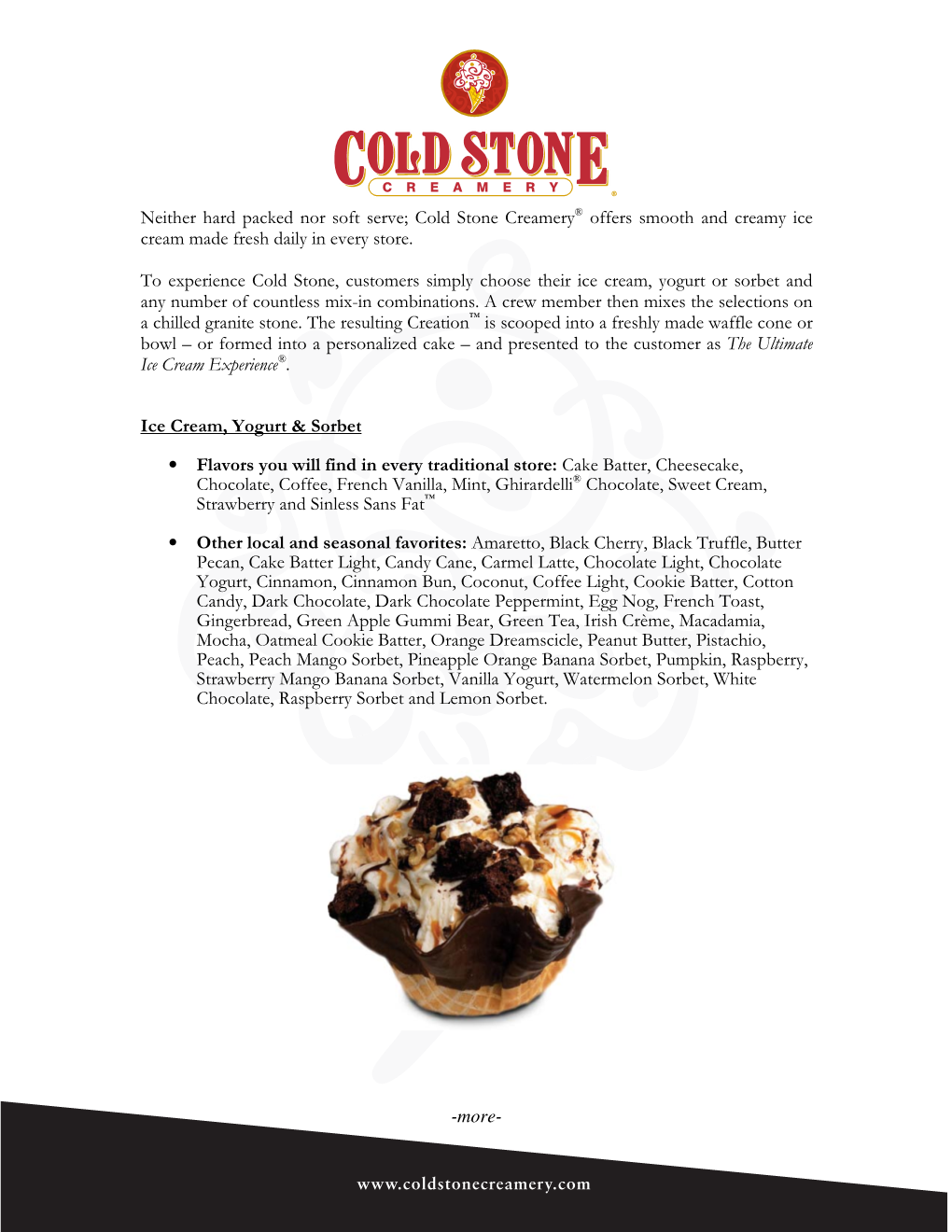 Cold Stone Creamery® Offers Smooth and Creamy Ice Cream Made Fresh Daily in Every Store