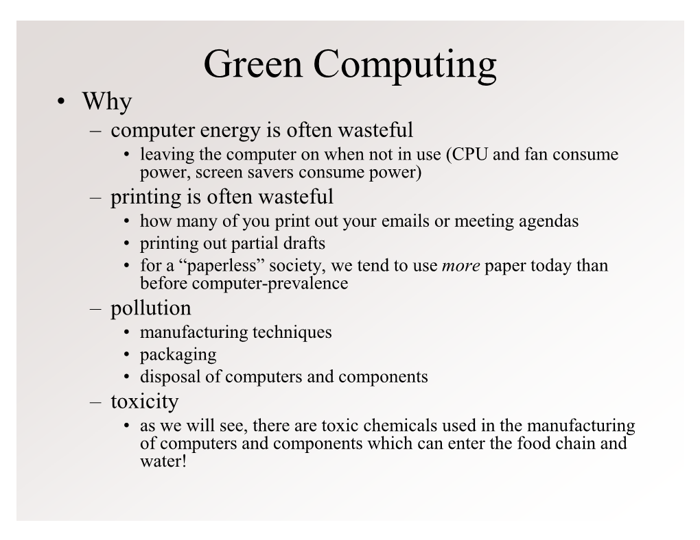 Green Computing