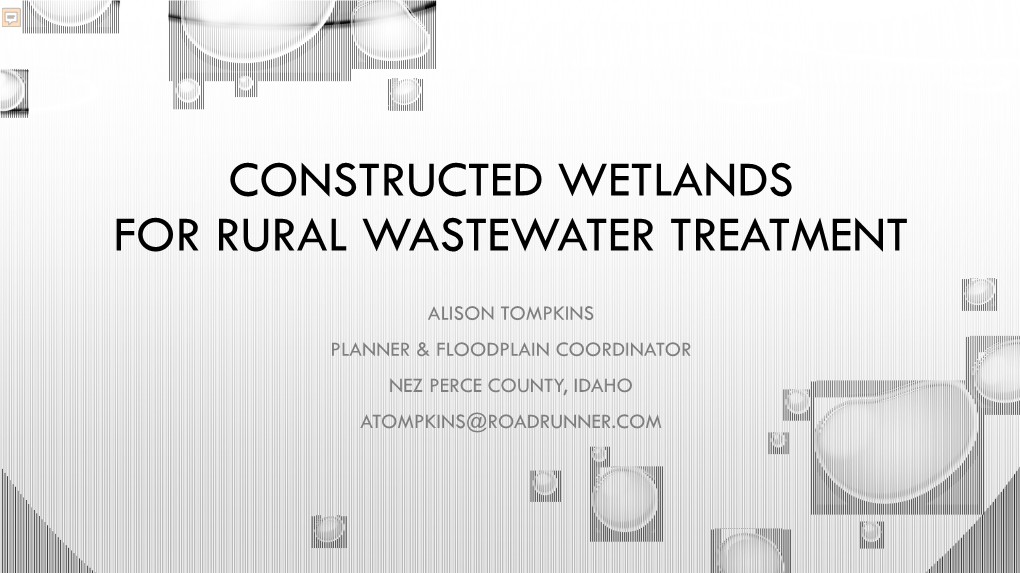 Constructed Wetlands for Rural Wastewater Treatment