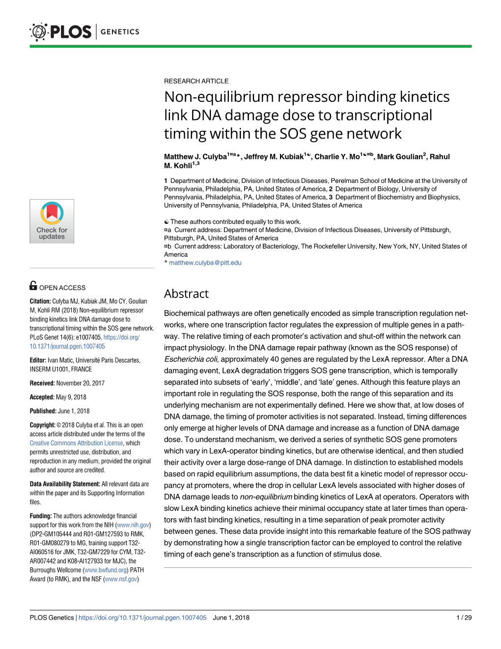 Non-Equilibrium Repressor Binding Kinetics Link DNA Damage Dose to Transcriptional Timing Within the SOS Gene Network