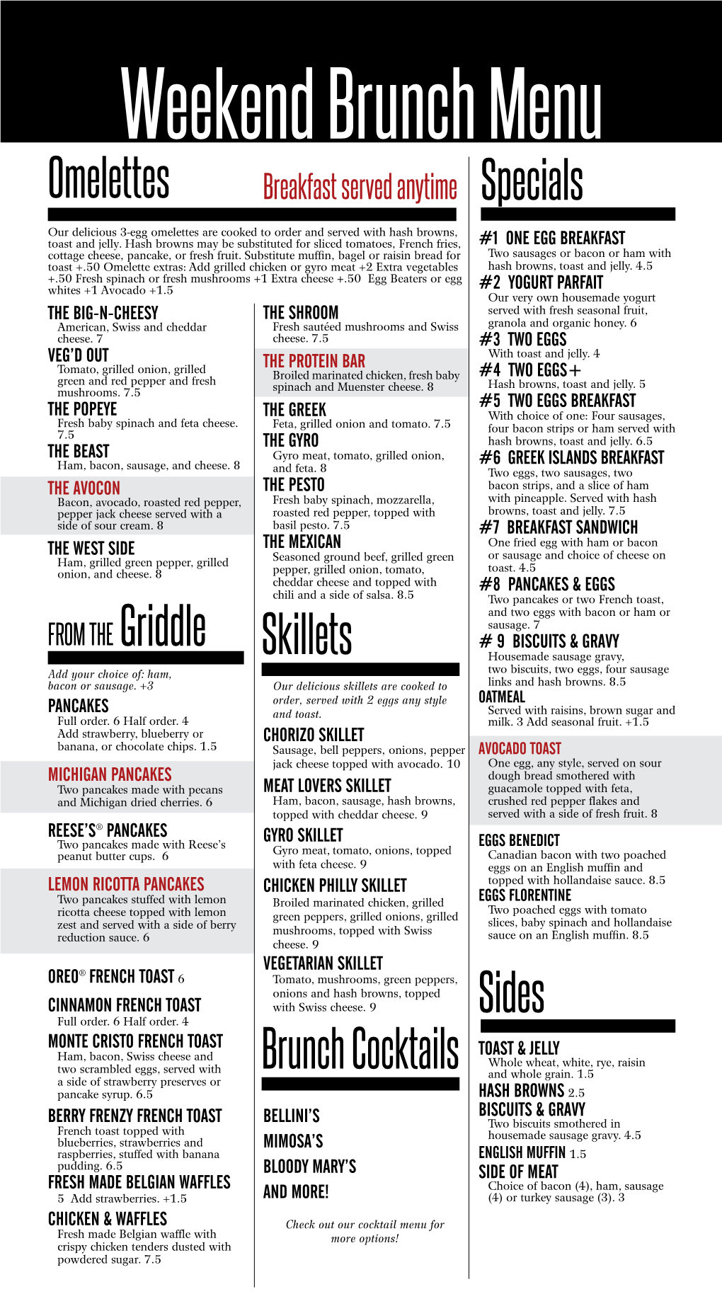 Greek Island Brunch Menu 2020 PRINT