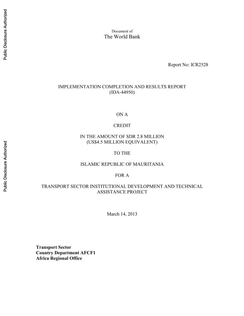 World Bank Document